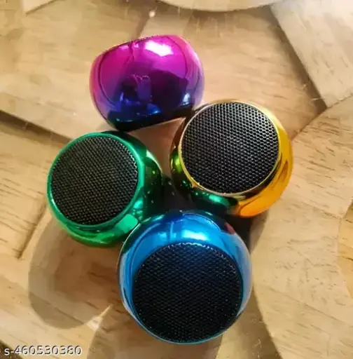 Small Portable Mini Bluetooth Speaker Multicolour, Wireless Metal Design with Powerful Bass, Compatible with All Devices, Travel-Friendly, (Pack of 1