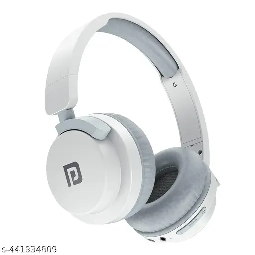 Portronics Muffs M2 Bluetooth Headphones Over ear with Upto 40 Hrs Playtime, 40mm Dynamic Drivers, AUX 3.5mm, Powerful Bass,Type C Charging Port, Foldable Design(White)